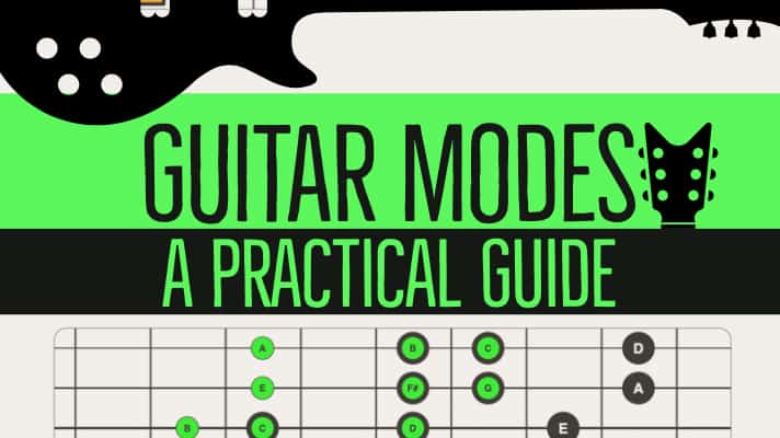 Guitar Modes - A Practical guide to learning modal shapes across the guitar neck. Includes traditional block shapes, chord forms and modern 3 note per string guitar shapes. Includes Free 16 Page PDF mini-book.