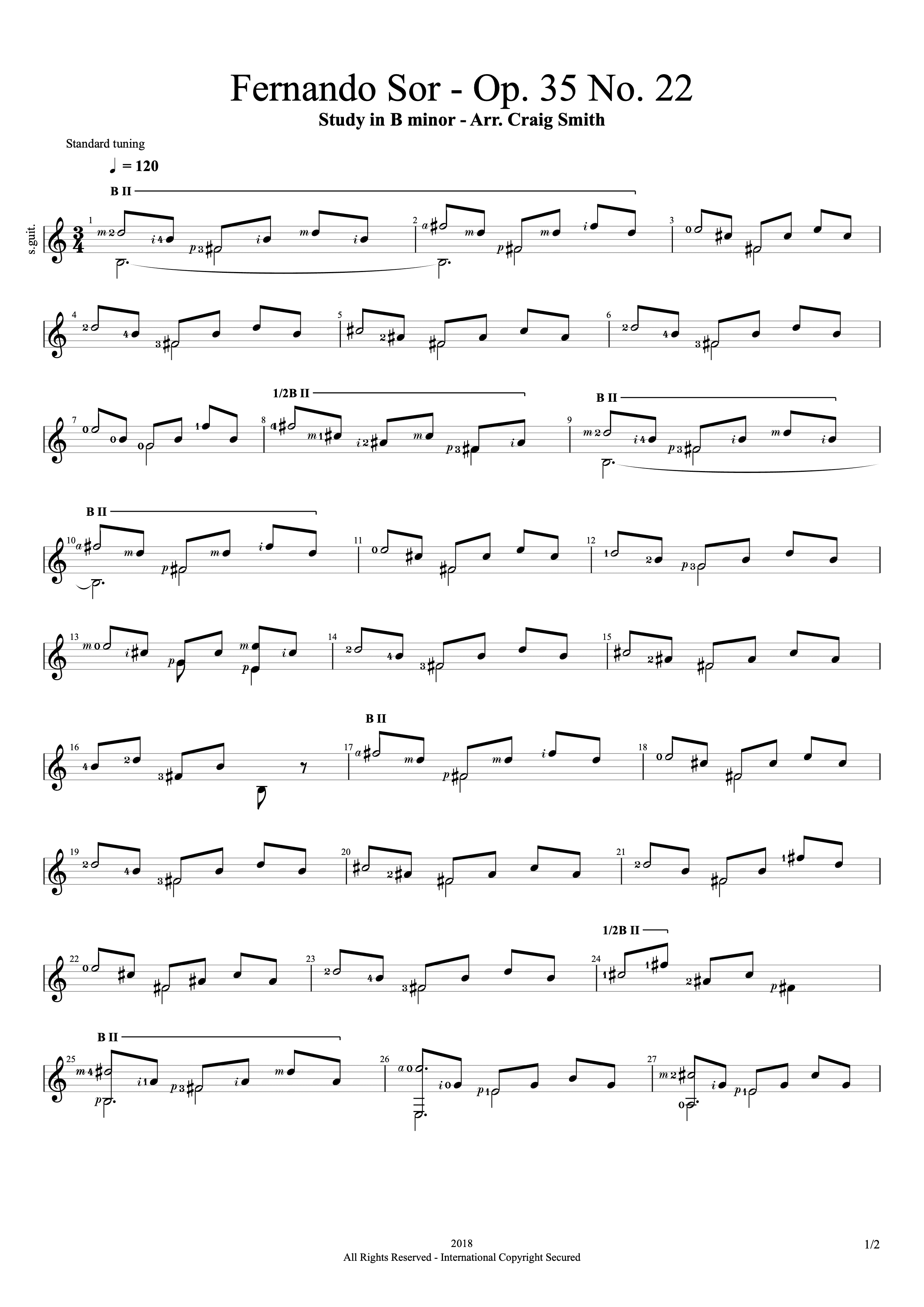 Fernando Sor Study in B minor